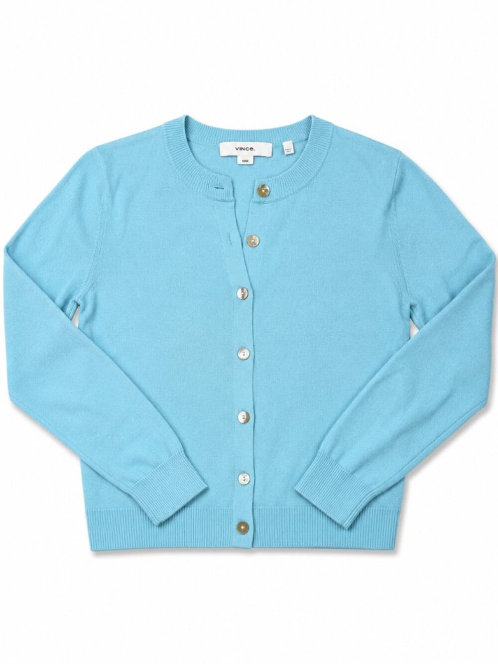 Vince Light Lagoon Wool Cashmere Cardigan Women’s M Button Front Sweater